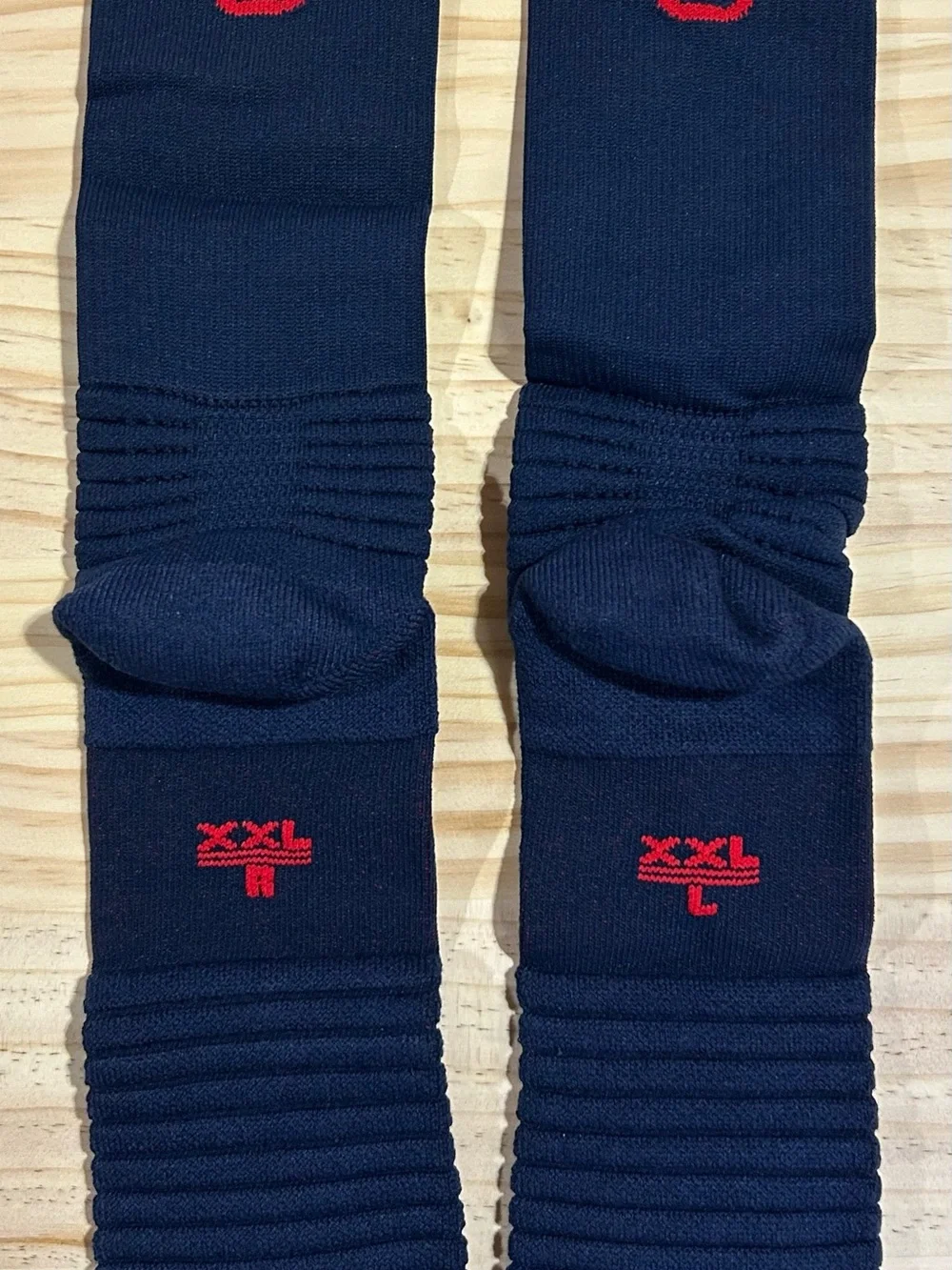Nike Navy Crew Athletic Socks with Maroon Support Panels